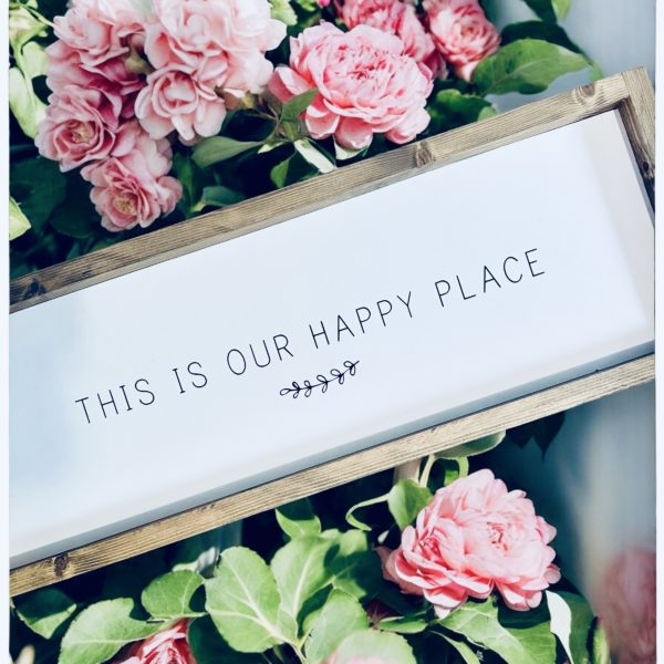 "This is Our Happy Place" Wood Frame Sign